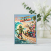 3D Grüße aus Miami Reise Postkarte (Stehend Vorderseite)