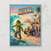 3D Grüße aus Miami Reise Postkarte (Vorderseite)