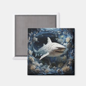 3D-Hai Magnet (Vorderseite/Rückseite)