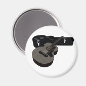 3D Halftone Acoustic Guitar & Case Magnet (Vorderseite/Rückseite)