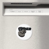 3D Halftone Acoustic Guitar & Case Magnet (In Situ (Geschirrspüler))