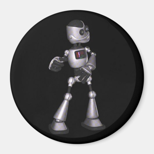 ♪♫ 3D Halftone Sci-Fi Robot Typ Dancing Magnet (Vorne)