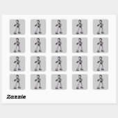 ♪♫ 3D Halftone Sci-Fi Robot Typ Dancing Quadratischer Aufkleber (Blatt)