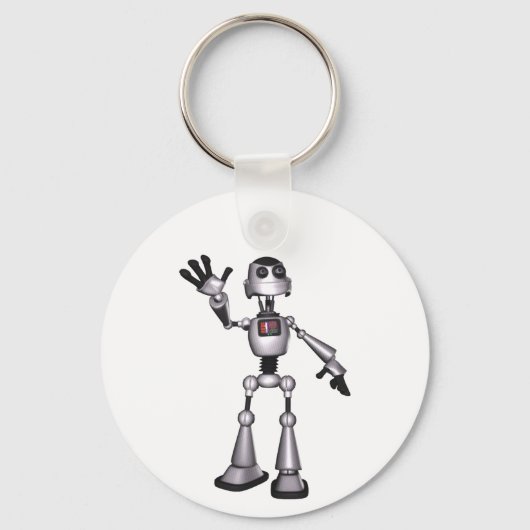3D Halftone Sci-Fi Robot Typ Waving Schlüsselanhänger (Vorderseite)