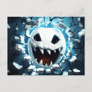 3D Halloween Ghost Cracked Hole Feiertagspostkarte