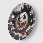 3D Halloween Ghost Cracked Hole Große Wanduhr (Winkel)