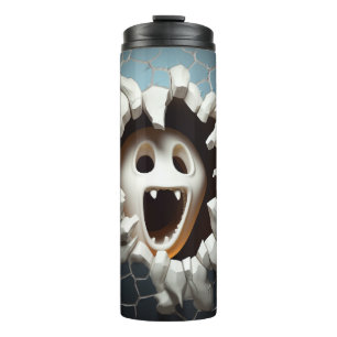3D Halloween Ghost Cracked Hole Thermosbecher