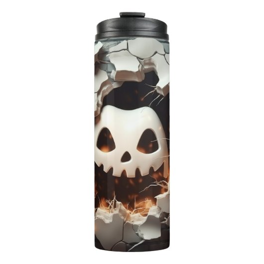3D Halloween Ghost Cracked Hole Thermosbecher (Vorderseite)