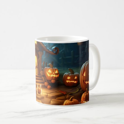3D Halloween Pumpkin Spuk Haus Kaffeetasse (VorderseiteRechts)