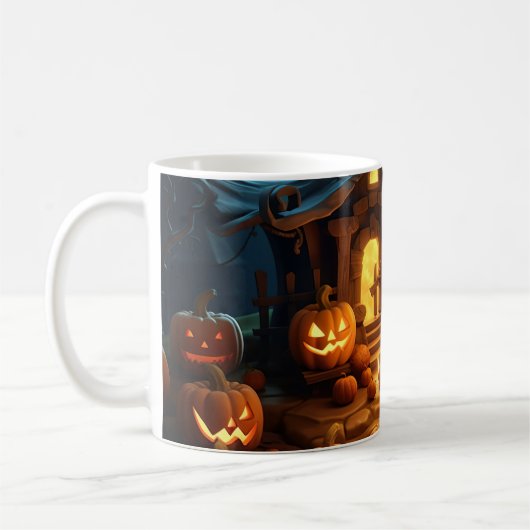 3D Halloween Pumpkin Spuk Haus Kaffeetasse (Links)