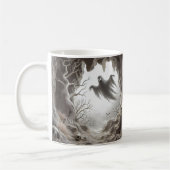 3d Halloween Spooky Ghost in einem Höhlendesign Kaffeetasse (Links)