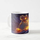 3D-Hamster, von innen beleuchtet, mit Kaffeetasse (Vorderseite Links)