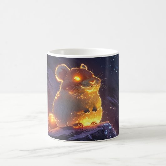 3D-Hamster, von innen beleuchtet, mit Kaffeetasse (Mittel)