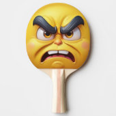 3D Happy/Angry Yellow Emoji Tischtennis Schläger (Vorderseite)