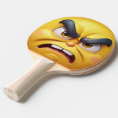 3D Happy/Angry Yellow Emoji Tischtennis Schläger (Vorderseite)