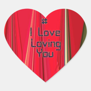 3D Hashtag Schön Ich Liebe Dich zu lieben Herz-Aufkleber