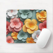 3D Helle Blumendekoration Mousepad (Mit Mouse)