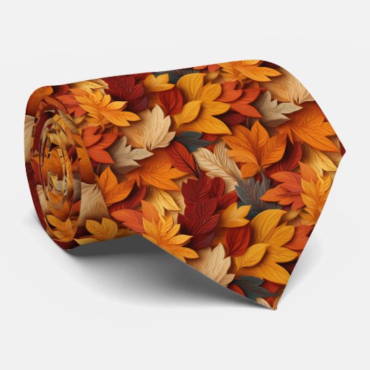 3D-Herbstlaub Necktie Krawatte (Gerollt)