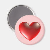 3d Herz/Glas Magnet (Vorderseite/Rückseite)