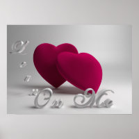 3D-Herz-Sprichwort-Poster 28x20