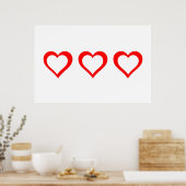 3D-Herzen - Poster Wall Art (Küche)