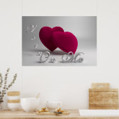 3D-Herzen und Typografie Poster (Küche)