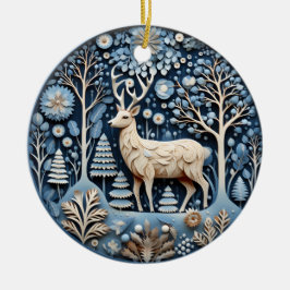 3D Hirschschmucktier Keramik Ornament