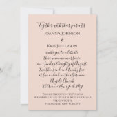 3D-Hochzeiteffekt Blush Glitzer Lila Glitzer Einladung (Rückseite)