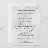 3D-Hochzeiteffekt Frame Florals Silver Smoky Blau Einladung (Rückseite)