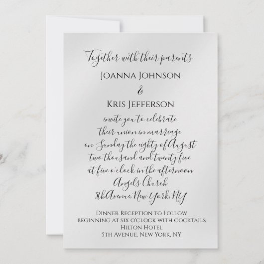 3D-Hochzeiteffekt Silver Mint Green Frame Einladung (Rückseite)