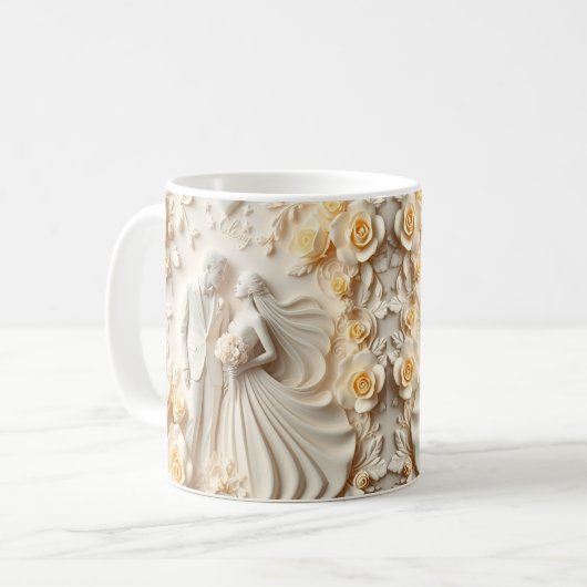 3D Hochzeitskoppel Tasse Design (Vorderseite Links)