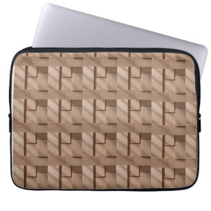 3D-Holzmuster mit hellbrauner Maserung und Laptopschutzhülle