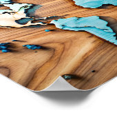 3D Holzwall Art Weltkarte Poster (Ecke)