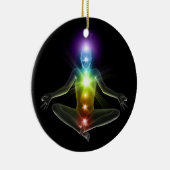 3d human in Yoga-Pose mit Chakras Keramik Ornament (Rechts)