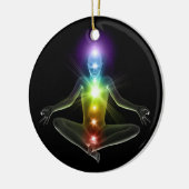 3d human in Yoga-Pose mit Chakras Keramik Ornament (Links)