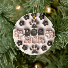 3D Hunde Mama Weihnachten Keramik Ornament