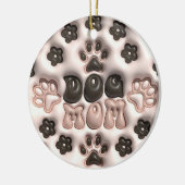 3D Hunde Mama Weihnachten Keramik Ornament (Links)