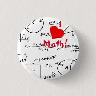 3D Ich liebe Mathe Whiteboard Button