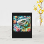 3d Iguana Sticker Karte (Gelbe Blume)