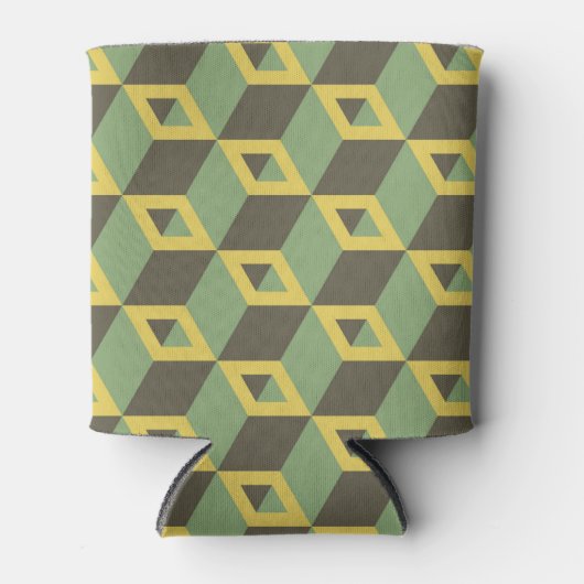 3D-Illusion-Quadrat-Muster Dosenkühler (Vorderseite)