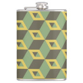 3D-Illusion-Quadrat-Muster Flachmann (Vorderseite)