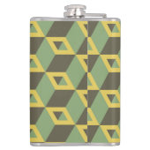 3D-Illusion-Quadrat-Muster Flachmann (Rückseite)