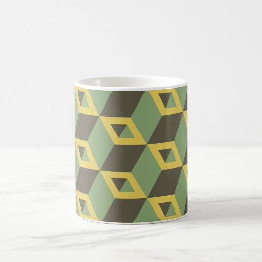 3D-Illusion-Quadrat-Muster Kaffeetasse (Mittel)