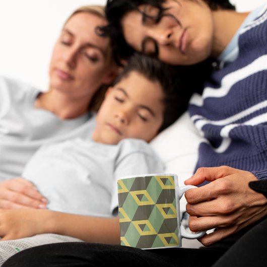 3D-Illusion-Quadrat-Muster Kaffeetasse