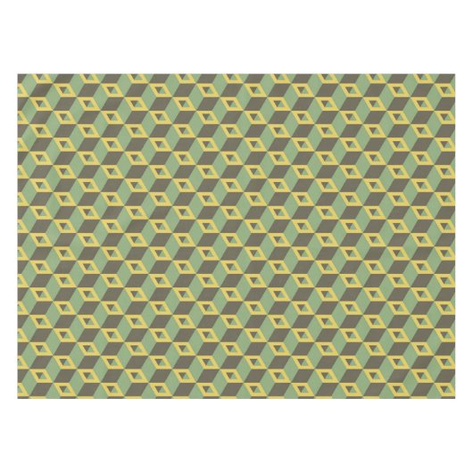3D-Illusion-Quadrat-Muster Tischdecke (Vorderseite (Horizontal))
