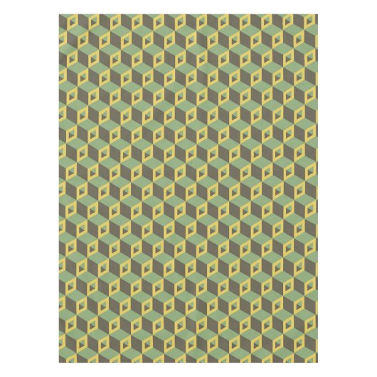 3D-Illusion-Quadrat-Muster Tischdecke (Vorderseite)