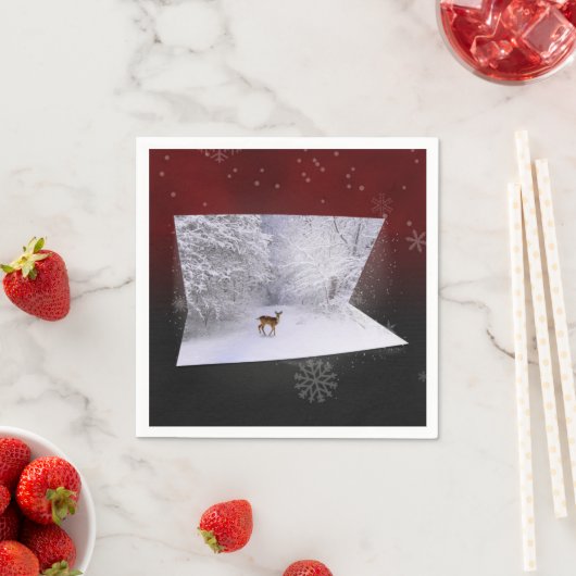 3D-Illusion "Snowy Dreams" Serviette (Beispiel)