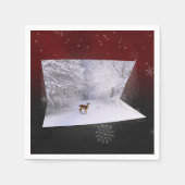 3D-Illusion "Snowy Dreams" Serviette (Vorderseite)