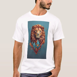 3D-Illusion-T - Shirt-Design für geometrische Löwe T-Shirt