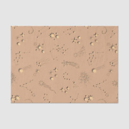 3D-Illusionssterne Sternbilder Mondmonde in Beige Seidenpapier